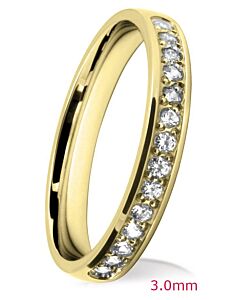 Grain Set Diamond Wedding Ring: 3.00mm Court Band Brilliant Cut Grain | 750B08 750B07 750B06
